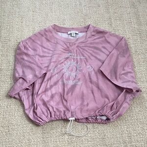 {Topshop} Graphic Cropped T-Shirt